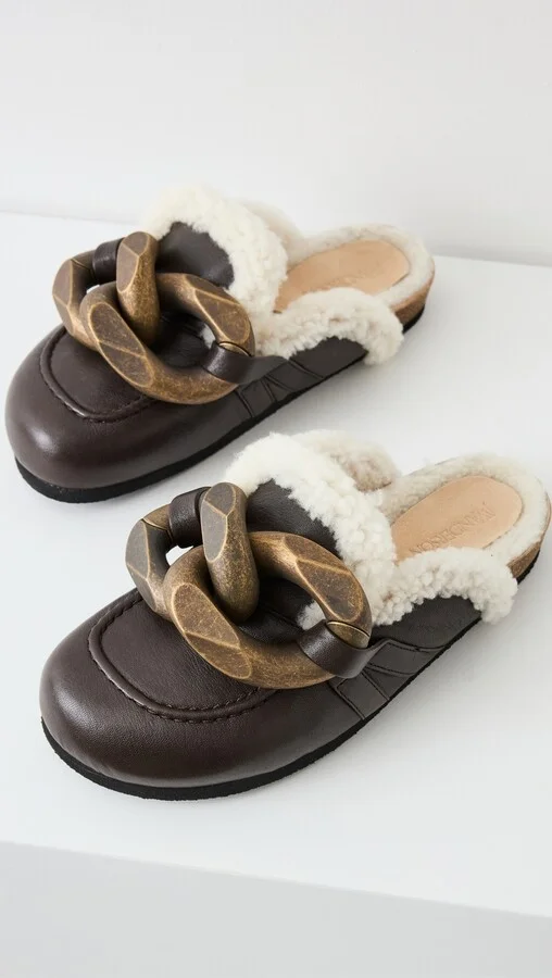 JW Anderson Shearling Chain Loafers - Image 2