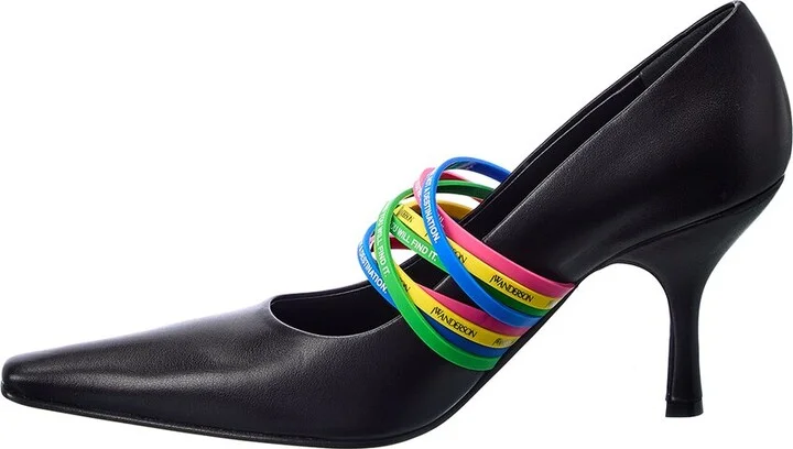 Jw Anderson Slogan Print Leather Pump - Image 2