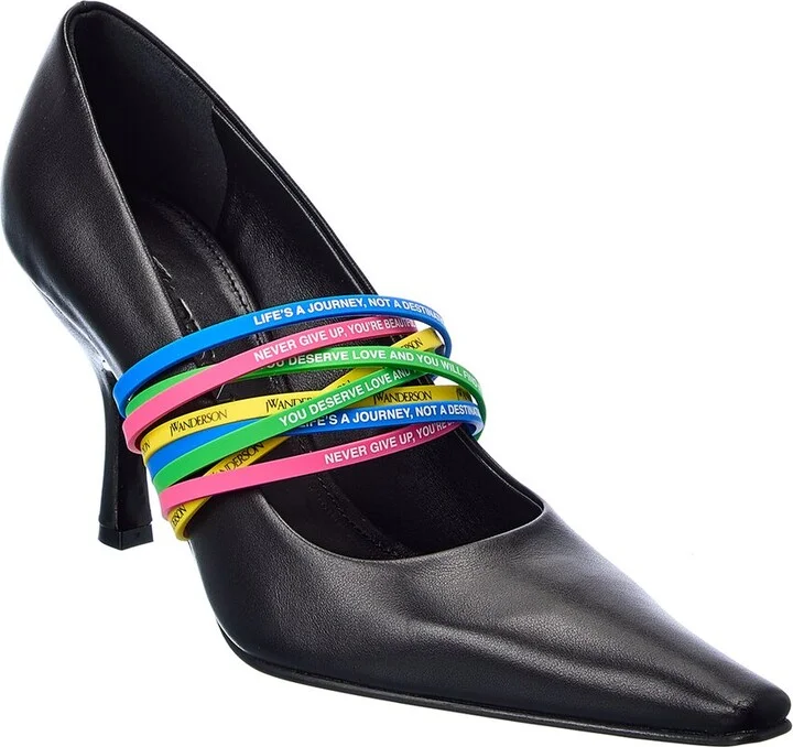 Jw Anderson Slogan Print Leather Pump