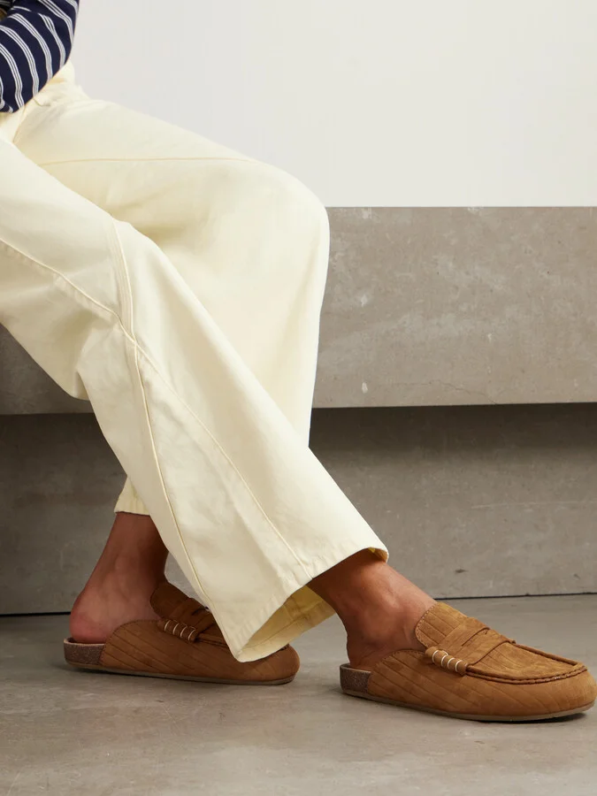 JW Anderson - Stitch Ribbed Nubuck Mules - Brown - Image 2