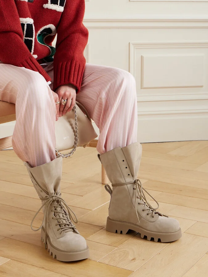 JW Anderson - Suede Combat Boots - Neutrals - Image 2