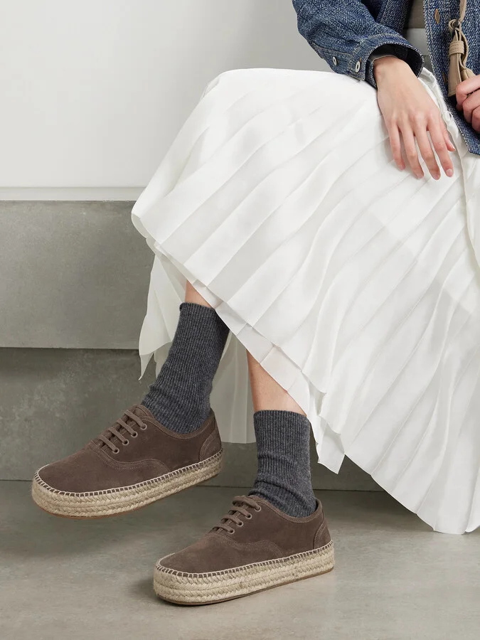 JW Anderson - Suede Espadrille Platform Sneakers - Brown - Image 2