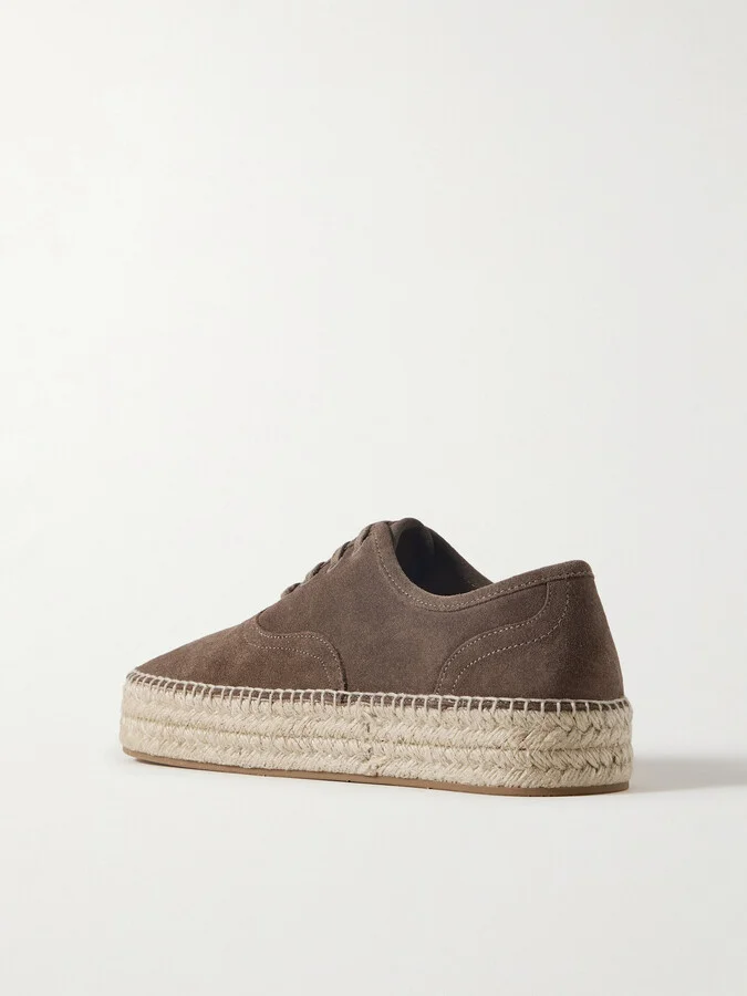 JW Anderson - Suede Espadrille Platform Sneakers - Brown - Image 3