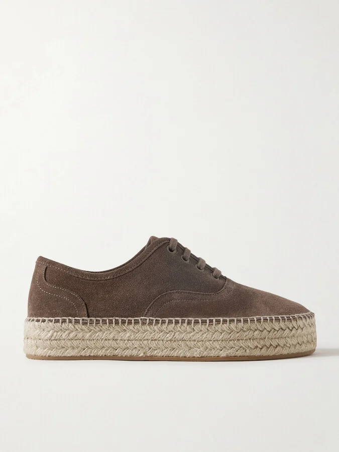 JW Anderson - Suede Espadrille Platform Sneakers - Brown