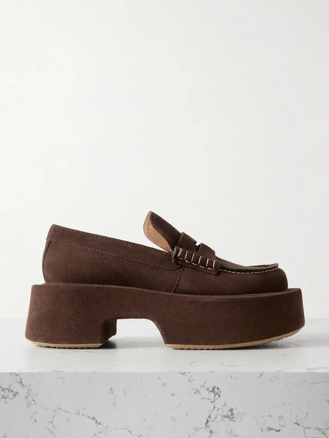 JW Anderson - Suede Platform Loafers - Brown