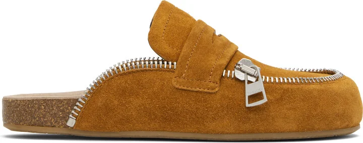 JW Anderson Tan Leather Biker Slip-on Loafers