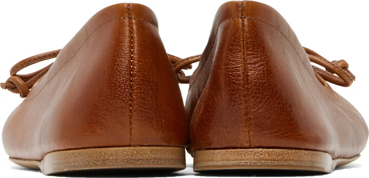 JW Anderson Tan Round-Toe Leather Ballerina Flats - Image 2