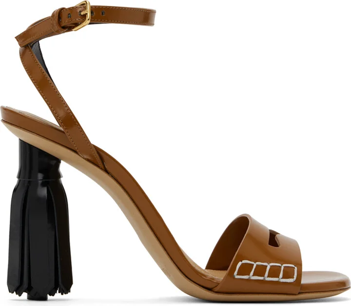 JW Anderson Tan Tassel Heeled Sandals
