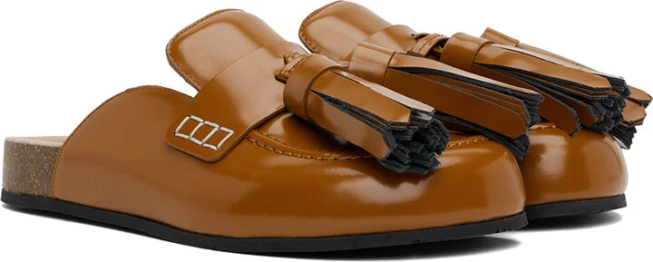 JW Anderson Tan Tassel Leather Loafers - Image 4