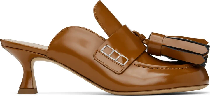 JW Anderson Tan Tassel Leather Mules