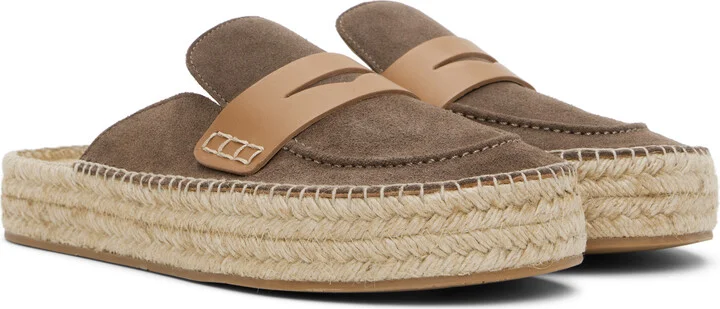 JW Anderson Taupe Espadrille Loafer Mules - Image 4