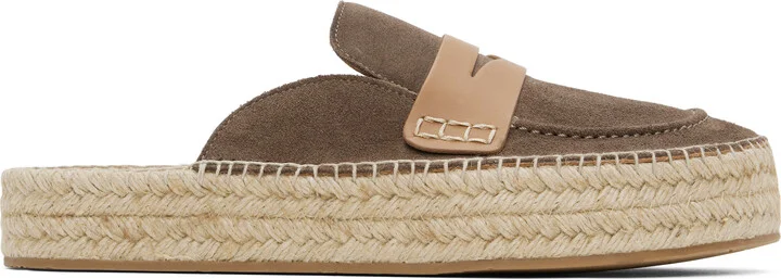JW Anderson Taupe Espadrille Loafer Mules