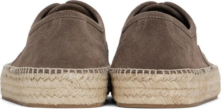 JW Anderson Taupe Suede Lace-Front Platform Espadrilles - Image 2