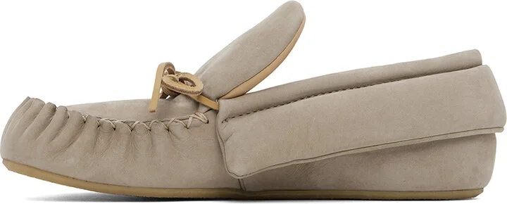 JW Anderson Taupe Suede Moc Loafers - Image 3