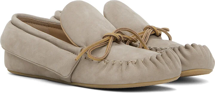 JW Anderson Taupe Suede Moc Loafers - Image 4
