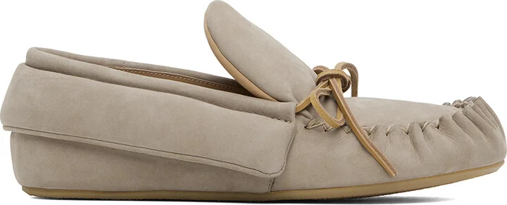JW Anderson Taupe Suede Moc Loafers