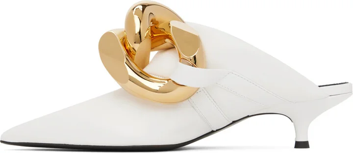 JW Anderson White Chain Kitten Mules - Image 3