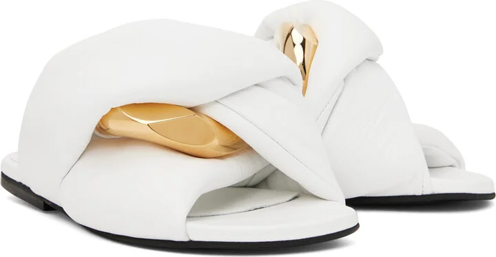 JW Anderson White Chain Twist Sandals - Image 4