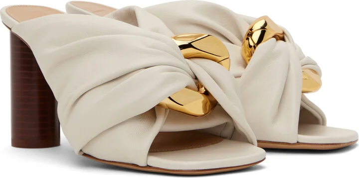 JW Anderson White Corner Leather Heeled Sandals - Image 4