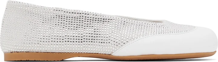 JW Anderson White Crystal Ballerina Flats