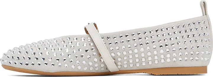 JW Anderson White Suede Mary Jane Ballerina Flats - Image 3