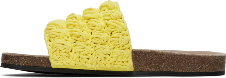 JW Anderson Yellow Crochet Slides - Image 3