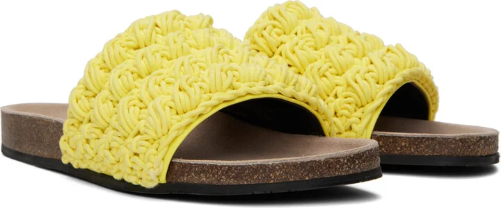JW Anderson Yellow Crochet Slides - Image 4
