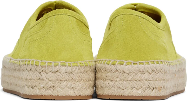 JW Anderson Yellow Suede Lace-Front Platform Espadrilles - Image 2
