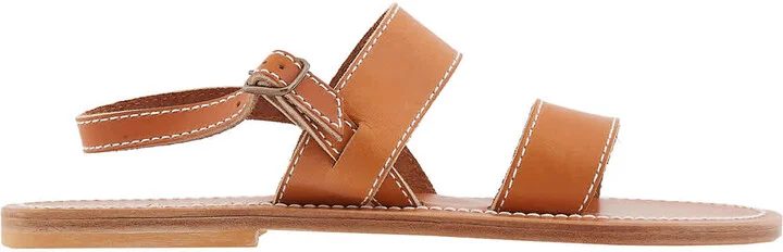 K Jacques Barigoule Leather Flat Sandals