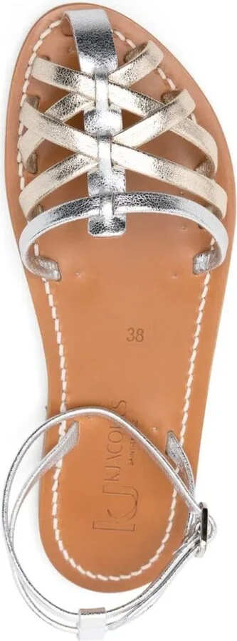 K.Jacques Cyrenia Two-Tone Metallic Sandals Shoes - Image 4