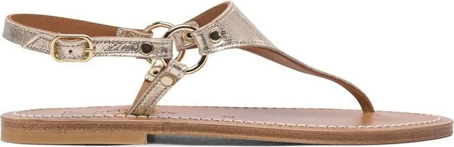 K.Jacques Metallic Open Toe Sandals
