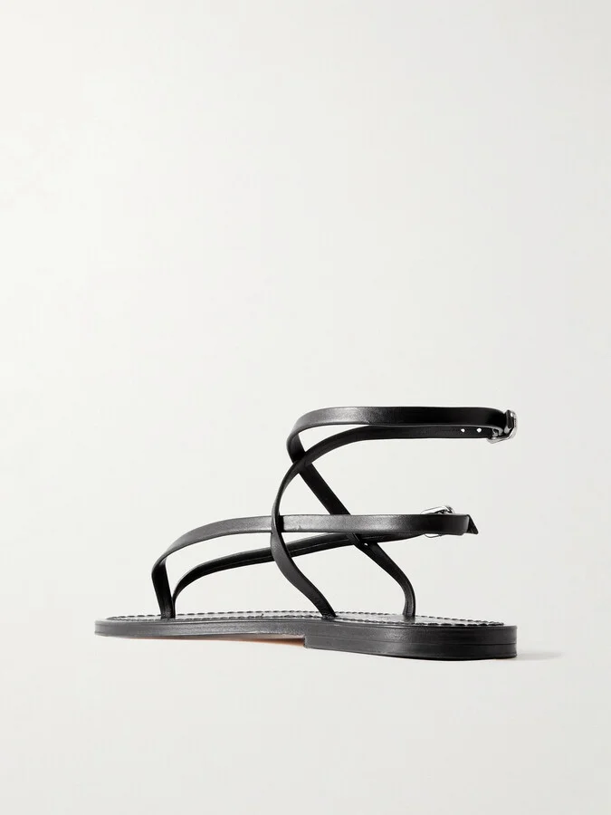 K Jacques St Tropez - Abako Leather Sandals - Black - Image 3