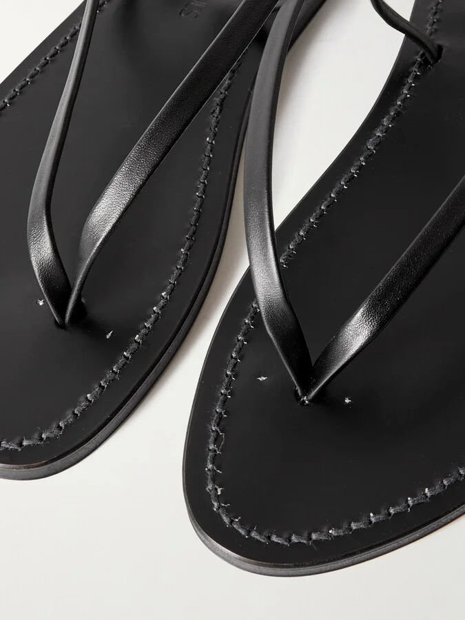K Jacques St Tropez - Abako Leather Sandals - Black - Image 4