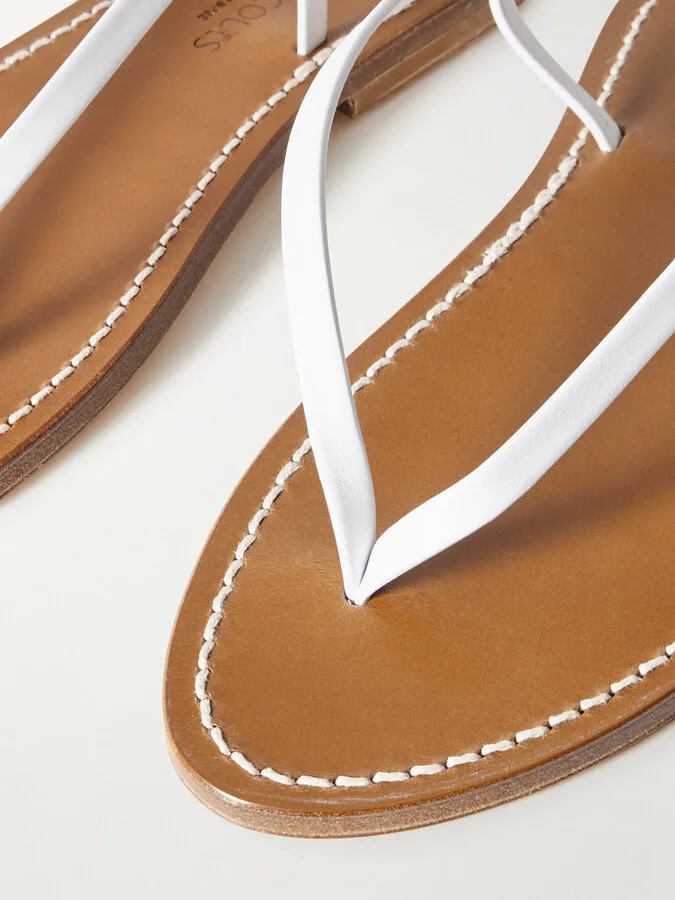 K Jacques St Tropez - Abako Leather Sandals - White - Image 4