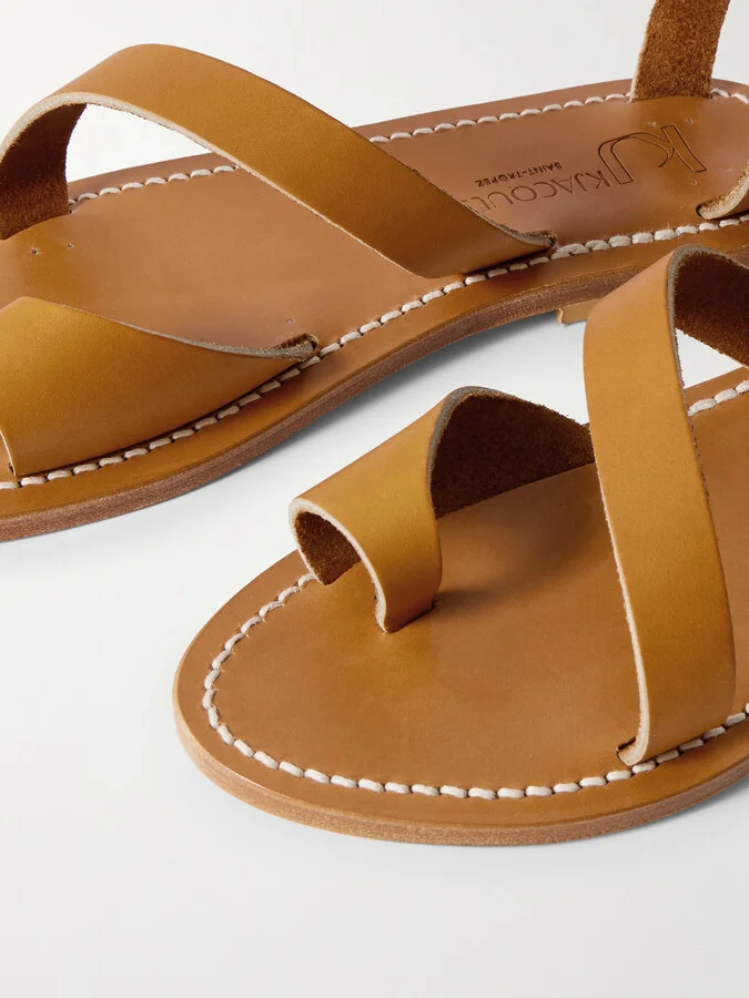 K Jacques St Tropez - Anaelle Leather Sandals - Brown - Image 4