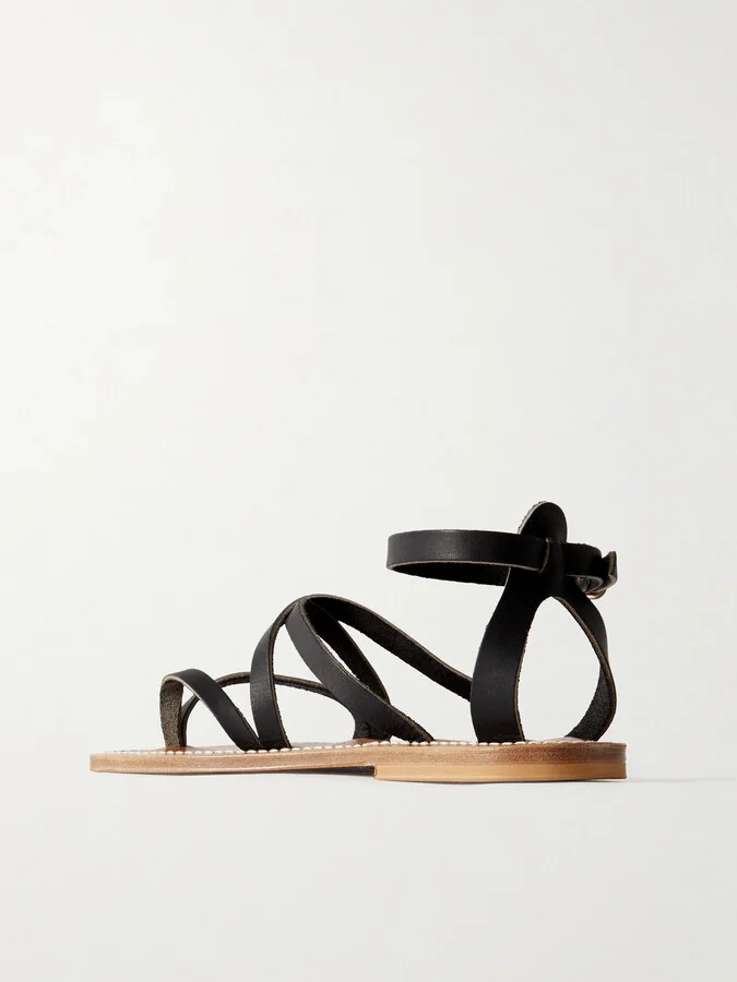 K Jacques St Tropez - Epicure Leather Sandals - Black - Image 3