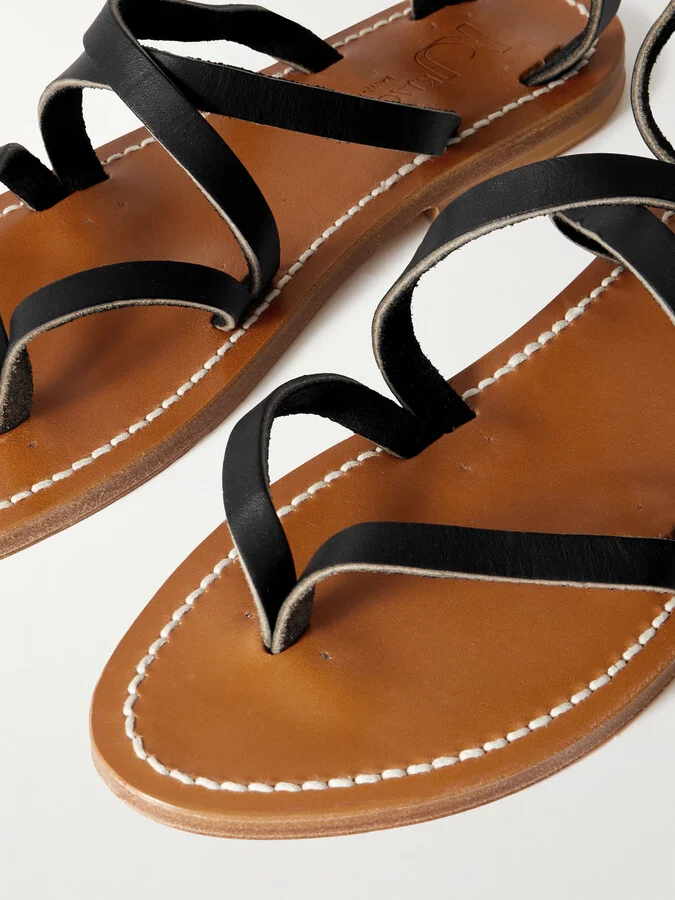 K Jacques St Tropez - Epicure Leather Sandals - Black - Image 4