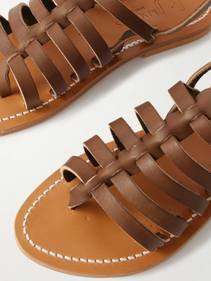 K Jacques St Tropez - Homere Leather Sandals - Brown - Image 4