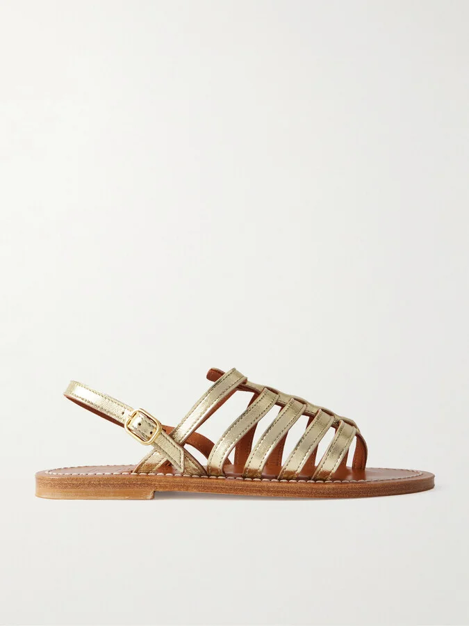K Jacques St Tropez - Homere Metallic Leather Sandals - Gold