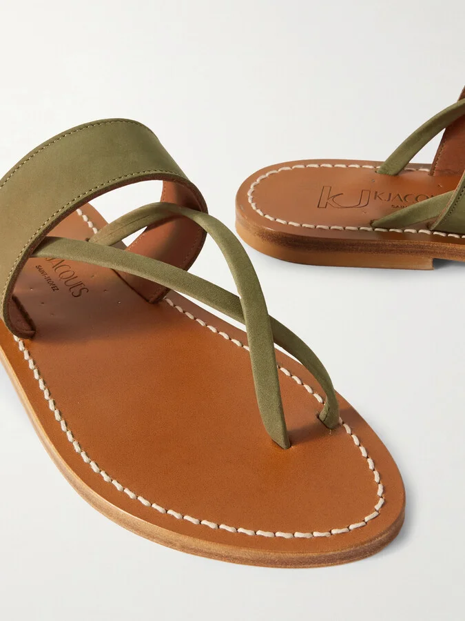 K Jacques St Tropez - Nehru Nubuck Sandals - Green - Image 4