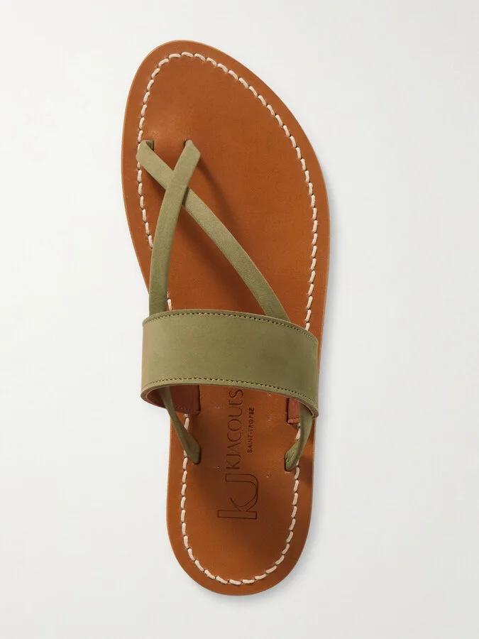 K Jacques St Tropez - Nehru Nubuck Sandals - Green - Image 5
