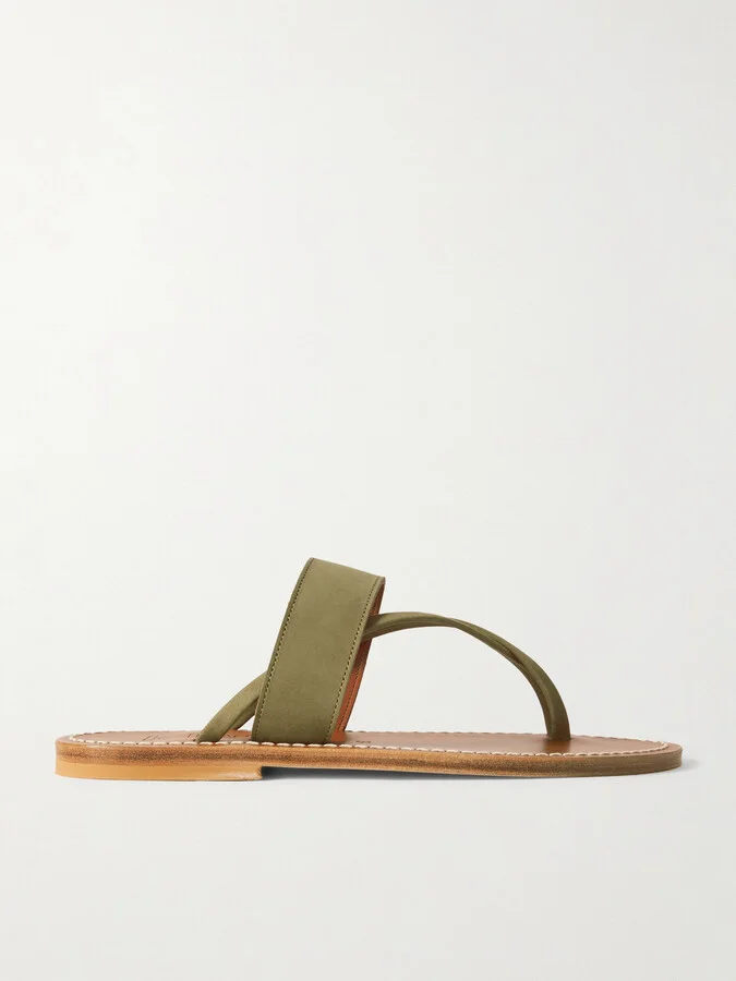 K Jacques St Tropez - Nehru Nubuck Sandals - Green