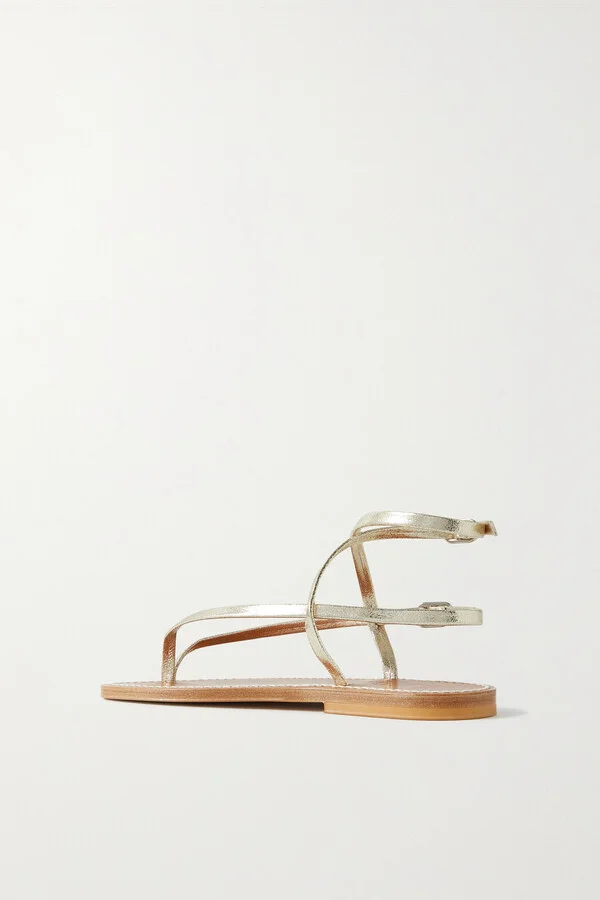 K Jacques St Tropez - + Net Sustain Abako Metallic Leather Sandals - Gold - Image 3
