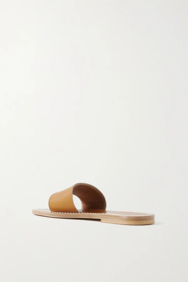 K Jacques St Tropez - + Net Sustain Anacapri Leather Slides - Brown - Image 3