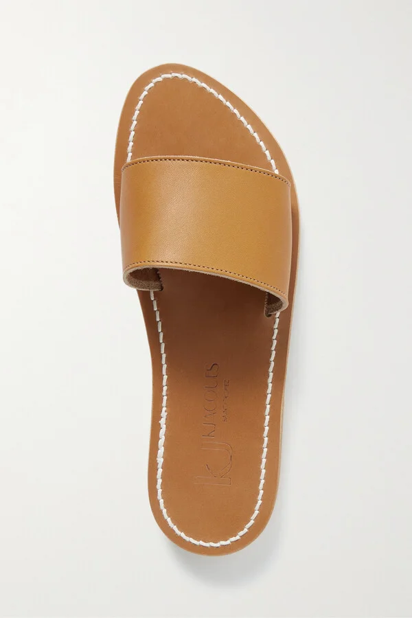 K Jacques St Tropez - + Net Sustain Anacapri Leather Slides - Brown - Image 5