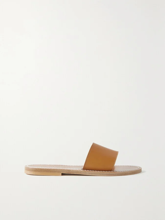 K Jacques St Tropez - + Net Sustain Anacapri Leather Slides - Brown