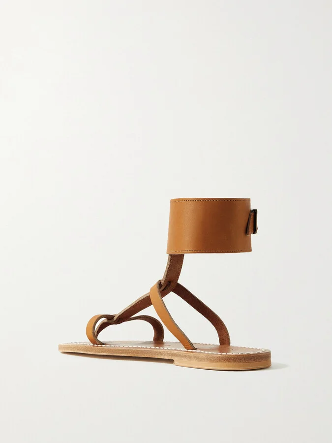 K Jacques St Tropez - + Net Sustain Caravelle Leather Sandals - Brown - Image 3