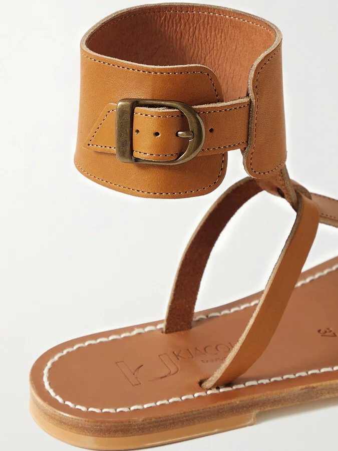 K Jacques St Tropez - + Net Sustain Caravelle Leather Sandals - Brown - Image 4