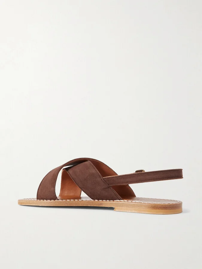 K Jacques St Tropez - Osorno Suede Sandals - Brown - Image 3