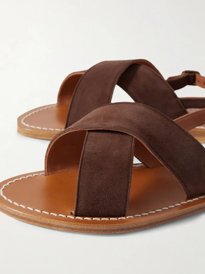 K Jacques St Tropez - Osorno Suede Sandals - Brown - Image 4